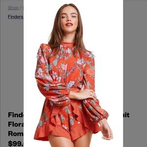 Finders Keepers Red Astral Playsuit